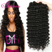 Cheap brazilian virgin hair deep wave 3 bundles curly weave human hair unproessed 7a deep wave brazilian weave cheveux humain