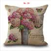 45 cm 45 cm Retro patrón de flores de lino algodón funda de almohada sofá cojín funda de almohada decorativa funda de almohada