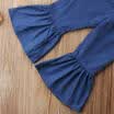 2PCS Toddler Baby Kids Girls Off Shoulder Tops Flared Pants Outfits Set 1-5T