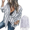 AU Women Casual Stripe Cotton OL Tops T Shirt Ladies Long Sleeve Tee Blouse