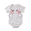UK New Newborn Baby Girl Unicorn Romper Jumpsuit Bodysuit Outfits Clothes Summer