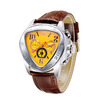 Triangle Case Automatic Watch Mens Mechanical Leather Strap Wristwatch Gift N3FU