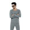 LangSha mens thin couple large size cotton sweater thermal underwear set solid color