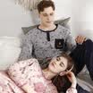 Red beans home couple pajamas spring&autumn cotton long sleeves round neck sets of cartoon printing home clothing suit 504 shrimp powder 170 92A