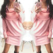 Fashion Women Long Sleeve Casual Dress Party Cocktail Clubwear Loose Mini Dress