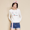 Semir Ladies simple round necked sets of sweet letters embroidered knit sweaters sweater sunglasses Korean tide 19416070902 ice blue M