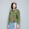 Semir Lady Print Embroidery Embroidery Knitting Jacket Korean 19316080358 Army Green L