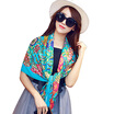 MSEK WSJ161696 Women&39s Scarves Flower Sparkling Large Scarf Printed Scarf Warm Shawl Blue