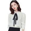 Fubixi FUBIXIAN spring women pure color doll collar with chiffon shirt D4181 white M