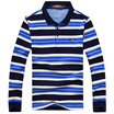 CARTELO long-sleeved T-shirt male lapel stripes stitching men&39s casual POLO shirt 16001KE0906 blue 2XL