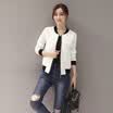 VIVAHEART Korean Slim Fashion Lifestyle Simple Round Collar Long Sleeve Baseball Skirt Short Jacket VWJK169431 White M