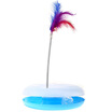dogstory funny cat turntable with toys with spring feathers bells bowls blue