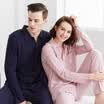Small nurse pajamas home service men&women cotton cardigan long sleeve couple pajamas Home service suits SGT002 comfortable breathable female - gray powder XL 175105