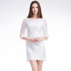 TMI Mystery Women Spring Spring Jacquered Lace Side Sleeve Dress 161050 White M