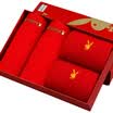 Playboy Men Red Underwear Classic Chinese Red Pants Pants Male Panties Lucky Red Socks Gift Boxes Red XXL