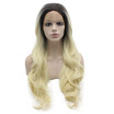 Iwona Synthetic Hair Lace Front Long Wavy Dark Root 613 Blonde Wig