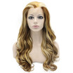 Iwona Synthetic Hair Lace Front Long Wavy Highlight Blonde Wig