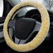 YooCar imitation wool plush steering wheel cover Winter car handle thick black warmth