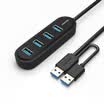 Shanze SAMZHE JXQ-001B USB Splitter USB30 high-speed expansion 4-port HUB hub desktop computer notebook a drag four black