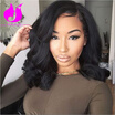 Amethyst Charming Natural Wave Lace Front Wigs 150 Density Short Bob Style Human Hair Lace Front Wig