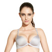 Qu Mu before the buckle no ring to adjust the bra to gather the United States back lace sexy traceless underwear QM7618 gray 80B
