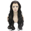 Iwona Synthetic Hair Lace Front Long Wavy Dark Brown Wig