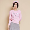 Semir Women&39s simple round neck sets of sweet letters embroidered knit sweaters sweater sunglasses Korean tide 19416070902 pink M