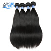 Angie Queen Eurasian Virgin Hair Straight 4Bundles Remi Velvet Hair Weaves Jet Black Eurasian Straight Hair Human Hair Bundle