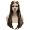 Iwona Synthetic Hair Lace Front Long Stright Brown Hightlight Wig