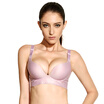 Qu Mu no trace to gather no ring bra comfortable adjustment of pure color full of stars elegant underwear QM7621 pink 85C