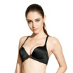 Qu Mu before the buckle no ring to adjust the bra to gather the United States back lace sexy traceless underwear QM7618 black 85A