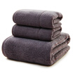 Sanli long-staple cotton A class standard plain cashmere towel 2 bath towel 1 three-piece combination of flat cloth seam heart cut more specifications towel ink gray