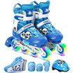 Gamble Cougar COUGAR skates children&39s skates shoes men&women adjustable skates ice skates kung fu panda eight round flash full MZS757-QS blue S code