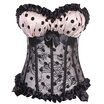 Sexy Brocade Bone Corset Polka Dot Chest Cup Buister Corselet Women Shapewear Underpants