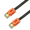PowerSync CAT7-GFIMG20 seven types of cable 2 meters Gigabit flat cable shielded gold-plated copper cable black