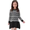 Xin Song girl black fashion snowflake long-sleeved sweater dress autumn&winter England design warm hedge knitting dress C305A110