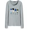 Semir Women&39s round neck cartoon printed cotton long-sleeved T-shirt Korean version of the shirt 19316010906 in the flower gray S
