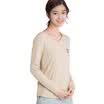 Yan Man INMAN simple printing wild primer long sleeve T shirt female apricot S 1864021690