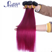 New Arrival Brazilian Ombre Human Hair Extensions 3 Bundles 1BRed Two Tone 8A Unprocessed Ombre Straight Hair Weave