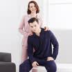 Small nurse pajamas home service men&women cotton cardigan long sleeve couple pajamas Home service suits SGT001 comfortable breathable male - Navy Blue 170100