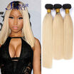 New Arrival Ombre Blonde Brazilian Hair 8A Brazilian Straight Virgin Hair 1B 613 Platinum Ombre Brazilian Hair Weave Bundles