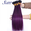 New arrival Ombre Brazilian straight Hair Tone Color purple Brazilian Hair Ombre Hair Extensions hot selling 3pcs Human Hair