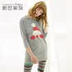 Miyuki family pajamas women cotton cartoon home service XB57034 flower gray XXL