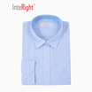INTERIGHT cotton&linen micro-elastic comfort wash leisure men&39s long-sleeved shirt light blue small grid L code