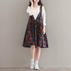 CITYPLUS Arts Fan Fan Velvet Print Vest Loose Large Size Dress Bring CWQZ172470 Tibetan Blue L