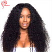 Hesperis Top Quality 2017 New Fashion Brazilian Unprocessed Curly Human Hair Deep Part Lace Front Wigs