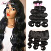 7A Malaysian Virgin Hair With Closure 3 Bundles Body Wave With Frontal Closure 134 Full Frontal Lace Closure