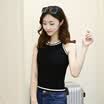 VIVAHEART Korean version of the ice silk inside the breathable knit hanging neckband vest shirt VWTD172443 black uniform