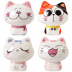 Jingdong supermarket Ru Tao gift cute ceramic expression cat small ornaments to sell Meng cat A four loaded