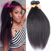 Coarse Yaki Human Hair Weaves 7A Brazilian Virgin Hair Kinky Straight 4 Pcs Mink Brazilian Yaki Straight Hair Weave Bundles